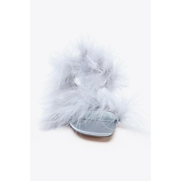 ZARA FEATHER HEELED SANDALS - Picture 1 of 5